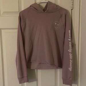 Mauve colored cropped hoodie